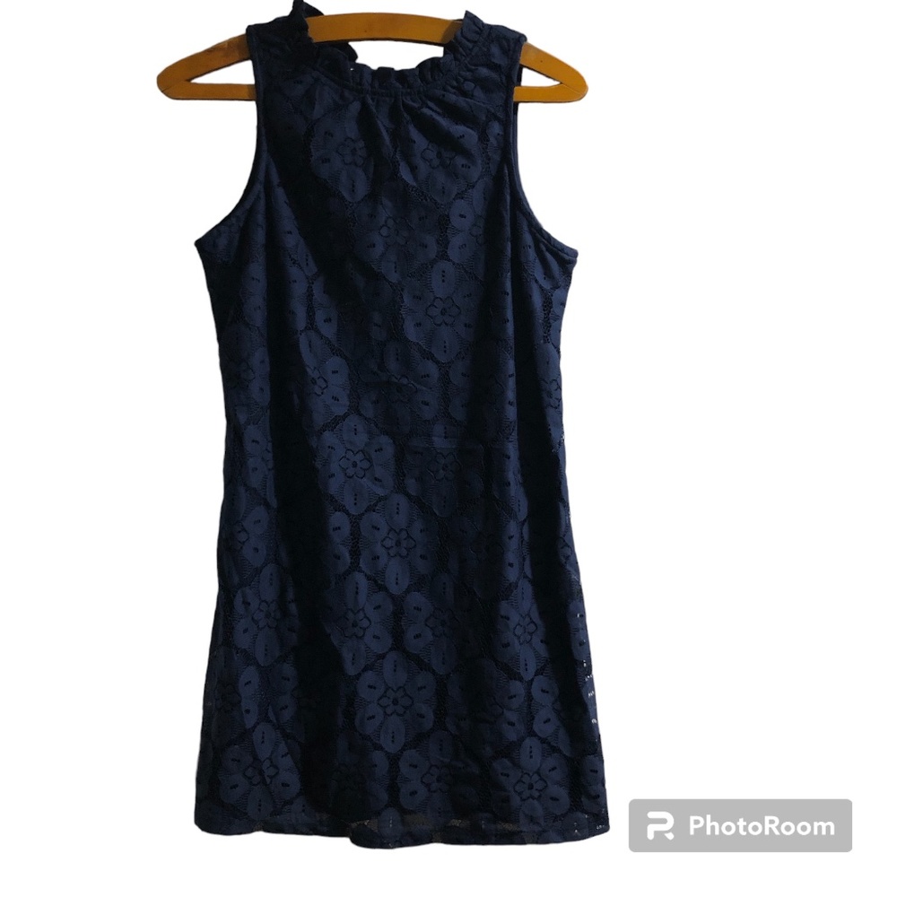 Paper Crane Blue Navy Lace Dress Size S